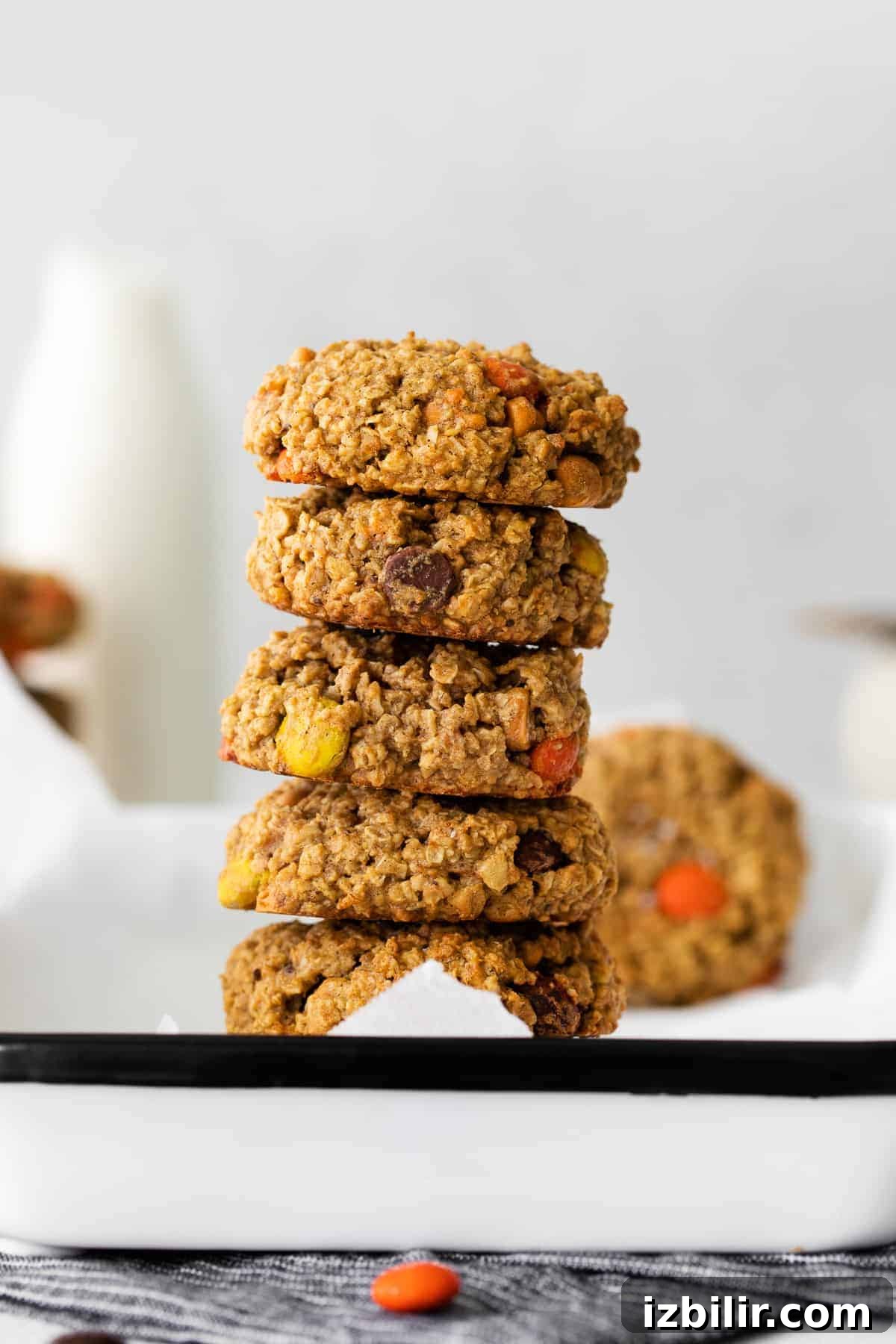 stack of monster cookies