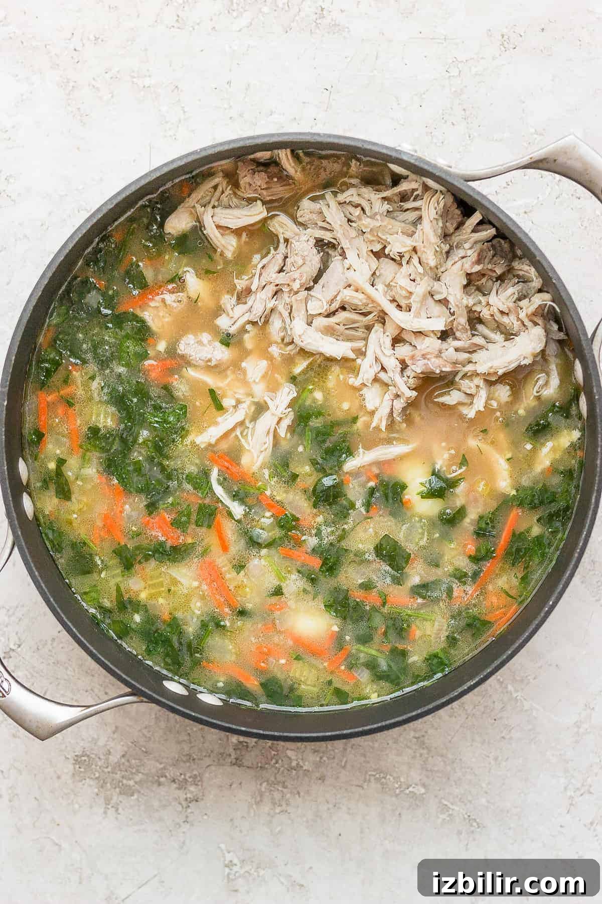 Soup in a stock pot Olive Garden chicken gnocchi soup in a stock pot