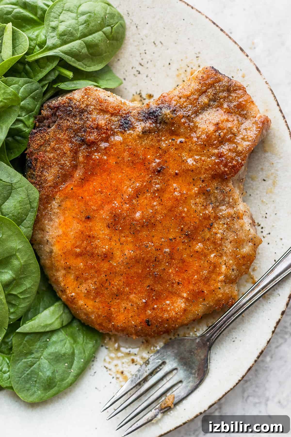 baked pork chop on plate