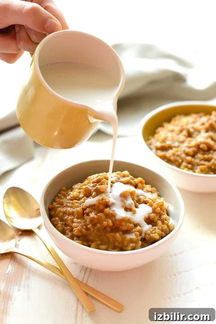 Pumpkin Rice Pudding Recipe with Cinnamon and Nutmeg 4 This pumpkin spice rice pudding is so healthy you could eat it for breakfast! It's made with short grain brown rice, almond milk, and organic pumpkin!