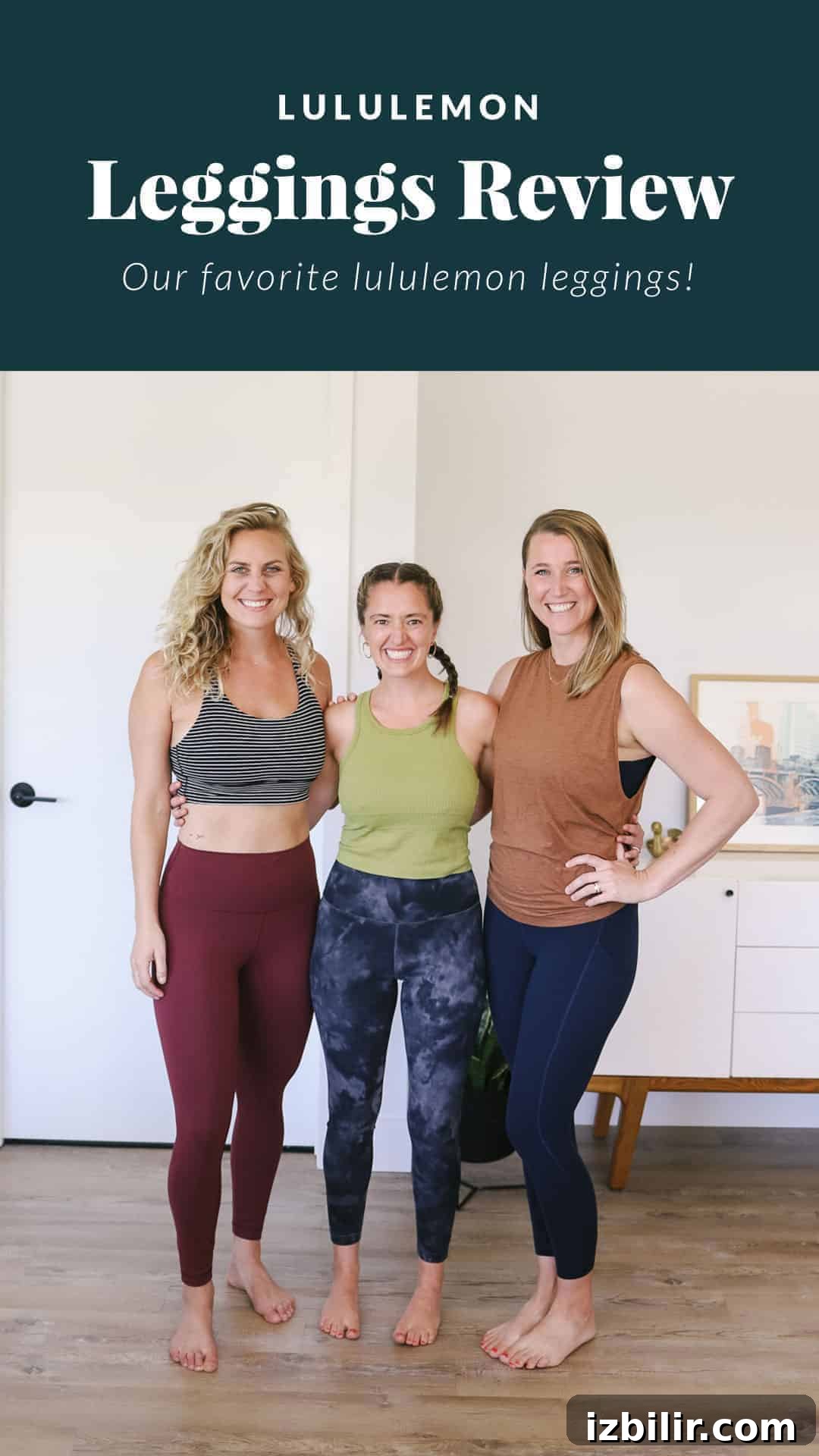 3 women wearing leggings