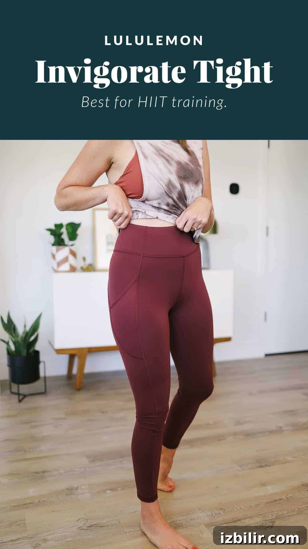 woman wearing invigorate leggings with a tie dye tank top
