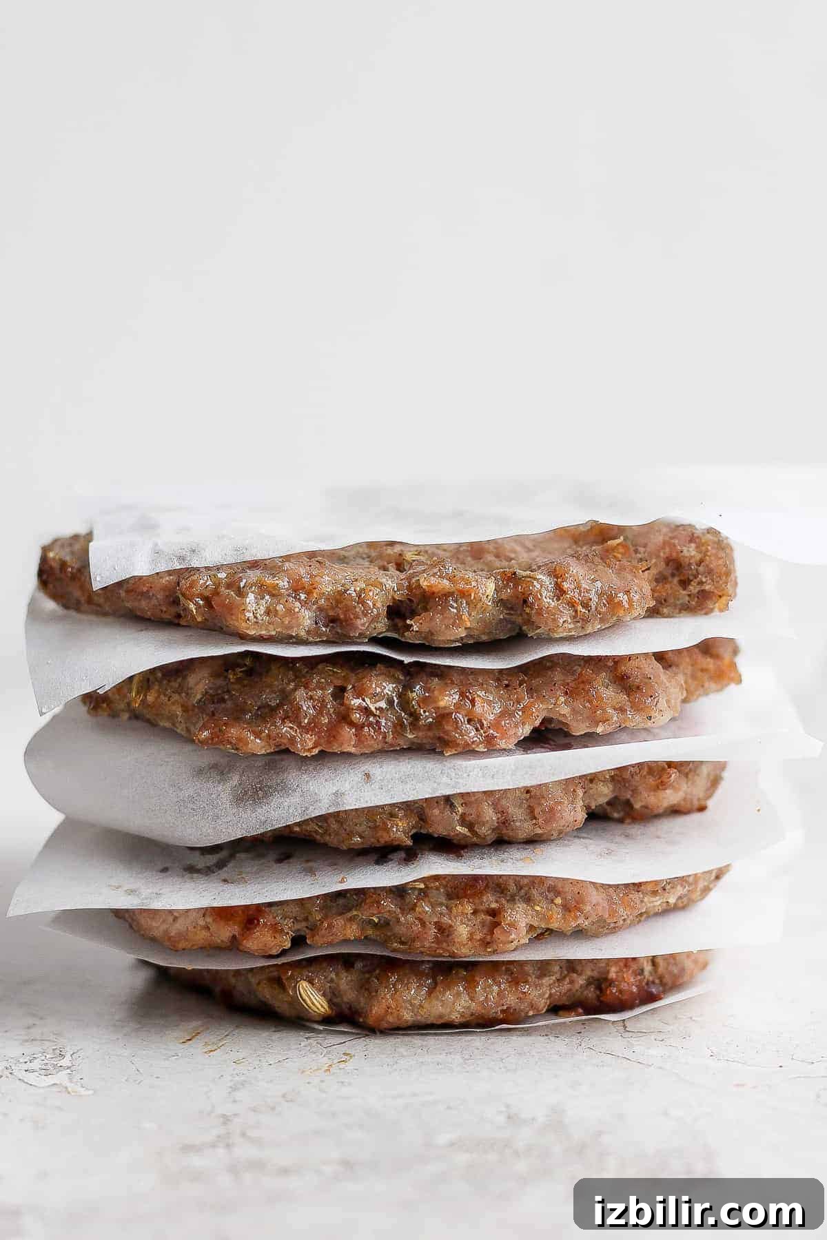 Stacked breakfast sausages breakfast sausages stacked