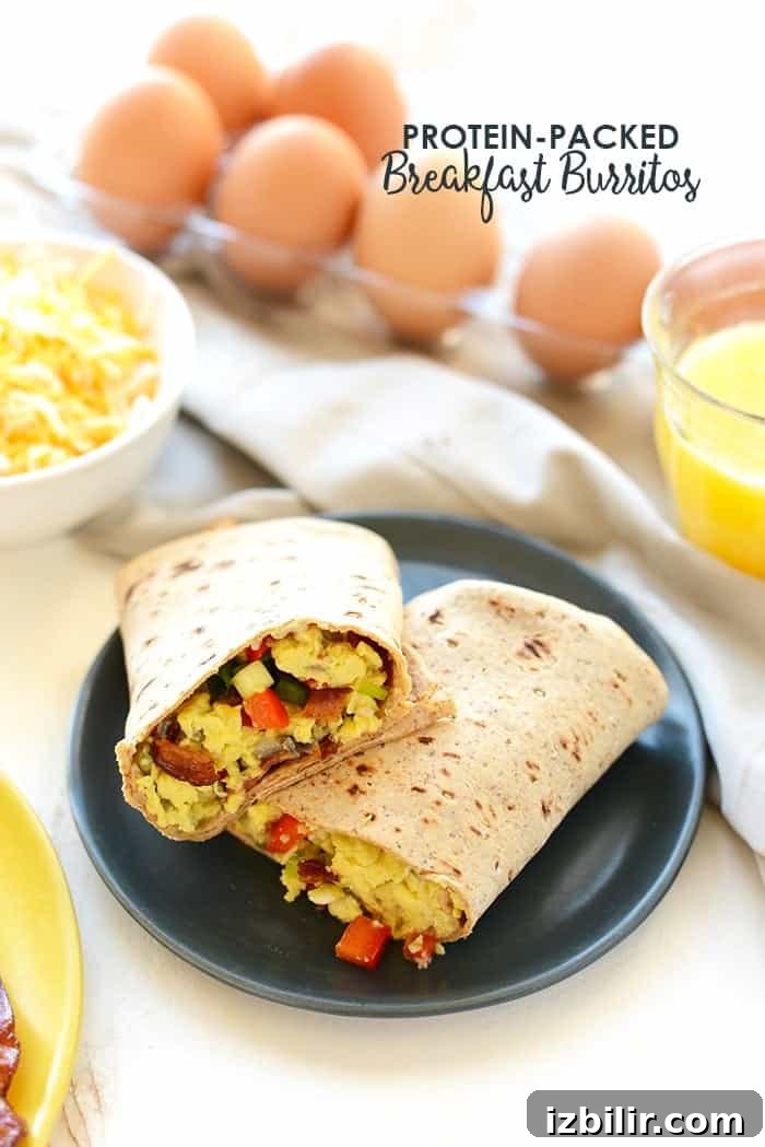 Meal prep: protein-packed breakfast burritos ready for the week.