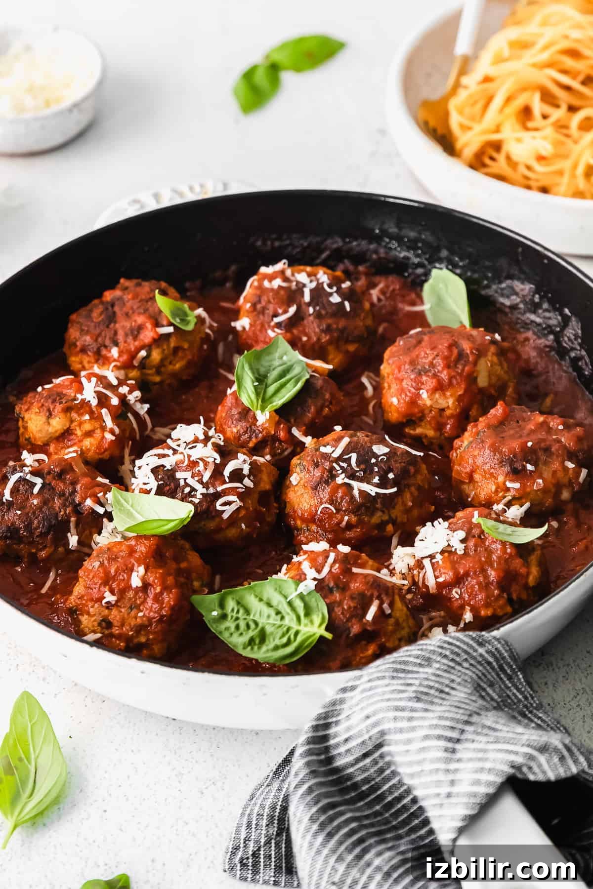 Ground Turkey Meatballs: Juicy, Flavorful Recipe 6 Plated turkey meatballs with garnish