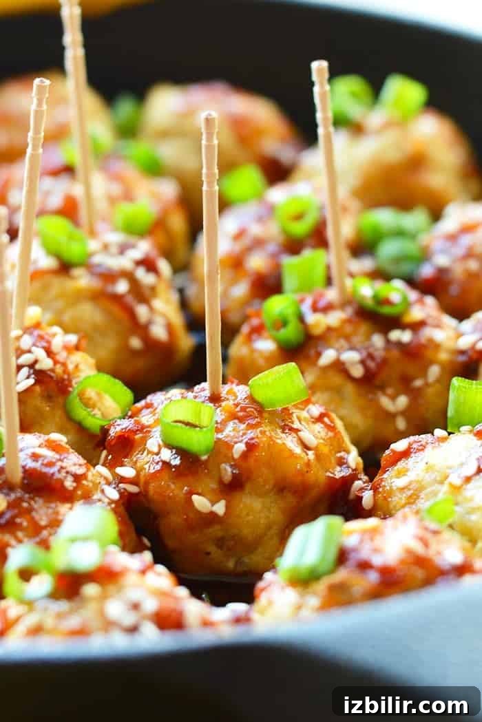 Kung Pao Chicken Meatballs with Chili-Peanut Sauce 2 Healthy Kung Pao Meatballs