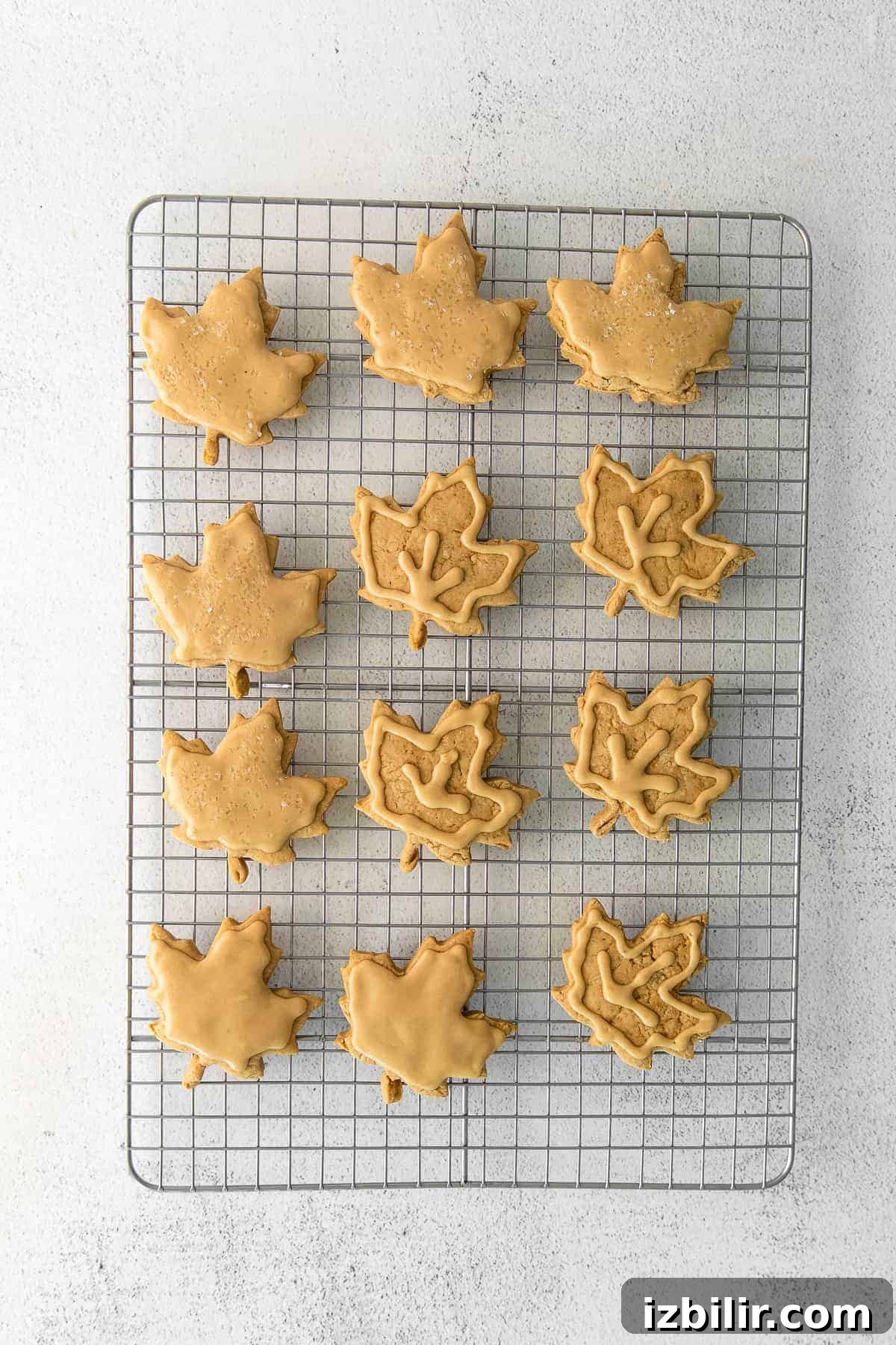 Baked maple sugar cookies cooling maple cookies on rack