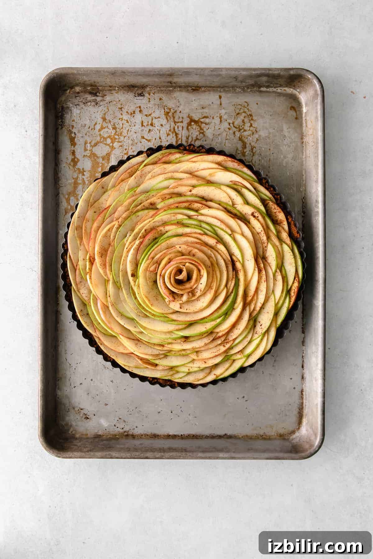 Classic French Apple Tart with Caramelized Apples 7 Apple tart before baking.