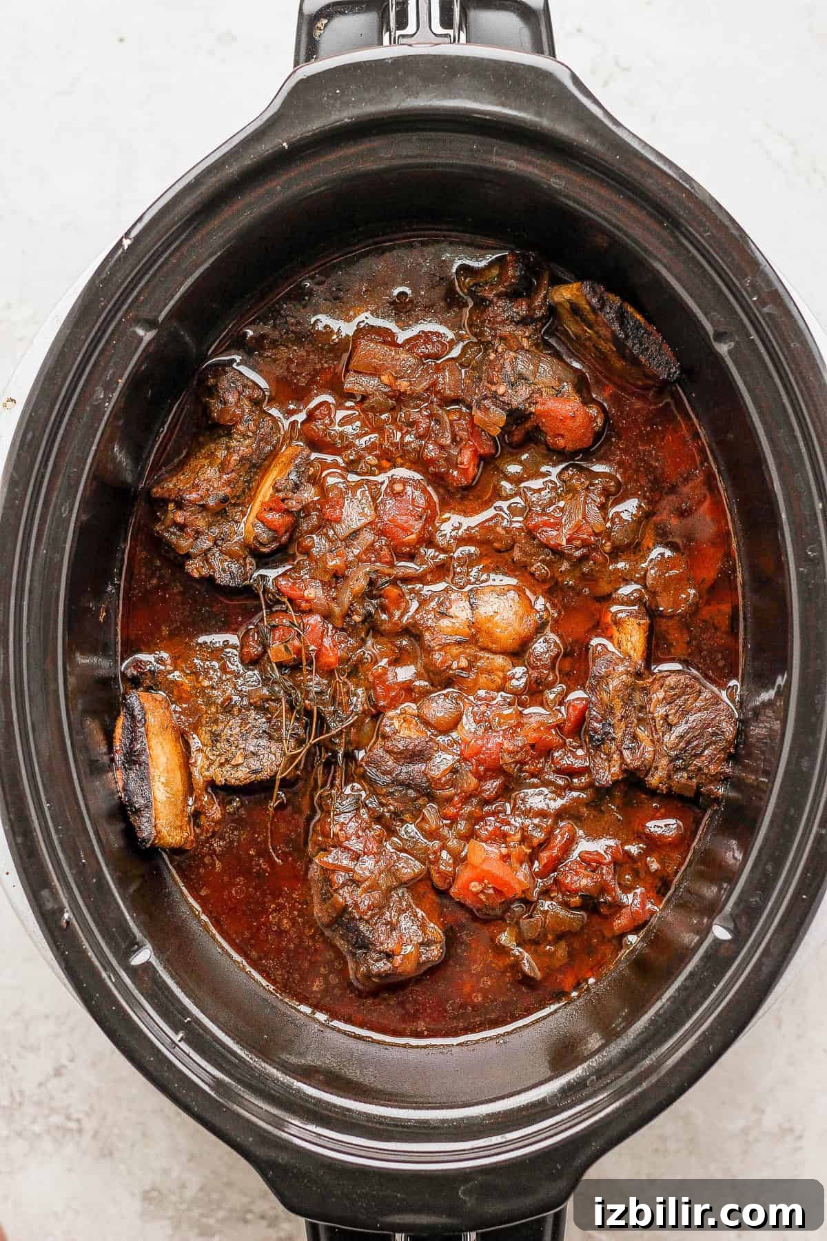 Slow Cooker Short Rib Ragu Recipe for Pasta 6 Short rib ragu in a slow cooker