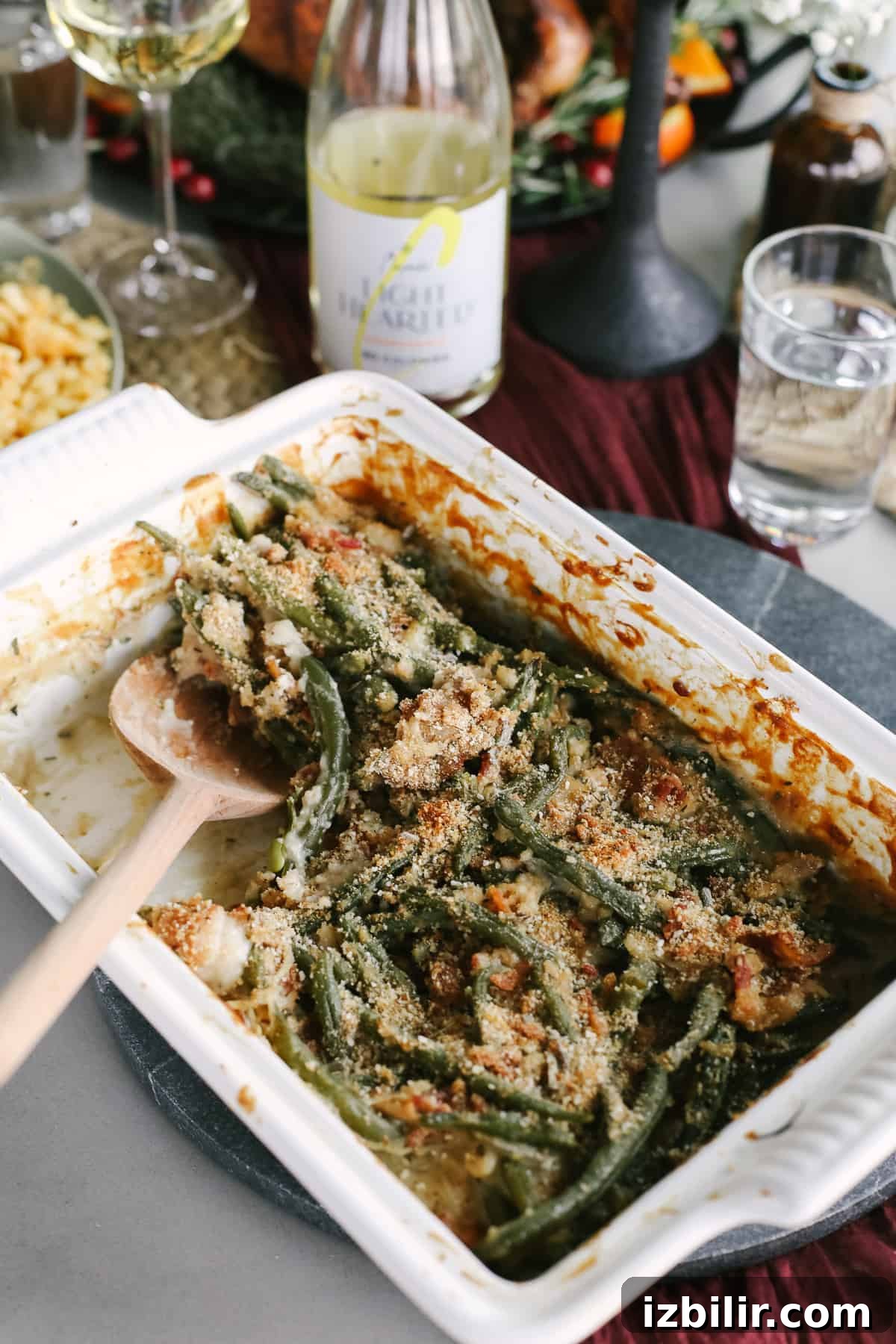 Thanksgiving Menu 2021: Your Complete Holiday Recipe Guide 7 green bean casserole with bacon in a casserole dish