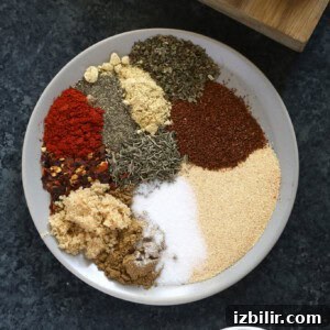 spices on plate