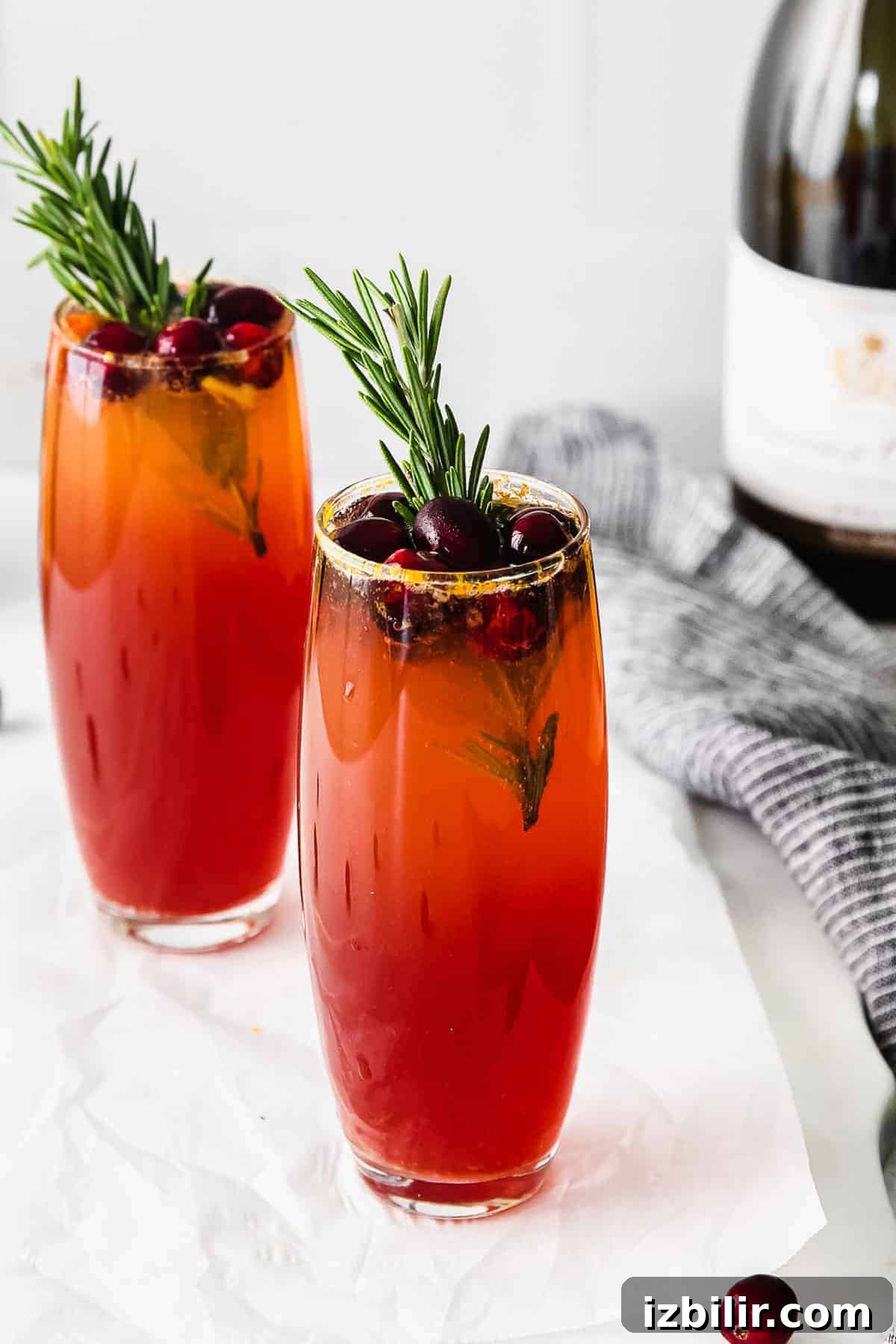 Cranberry mimosa in flute glass cranberry mimosa in flute glass