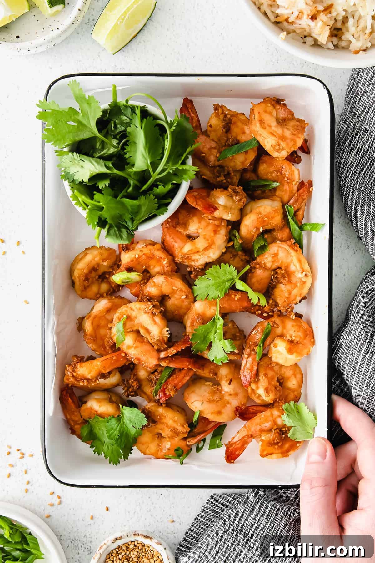 Garlic Butter Sauteed Shrimp with Lemon 2 Sauteed Shrimp in a pan.