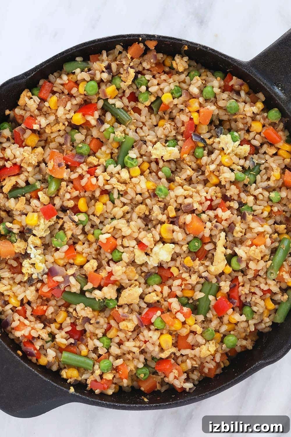 Fried rice in a pan