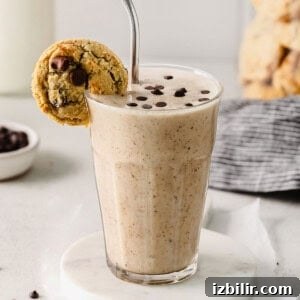 Chocolate Chip Cookie Dough Smoothie in a cup