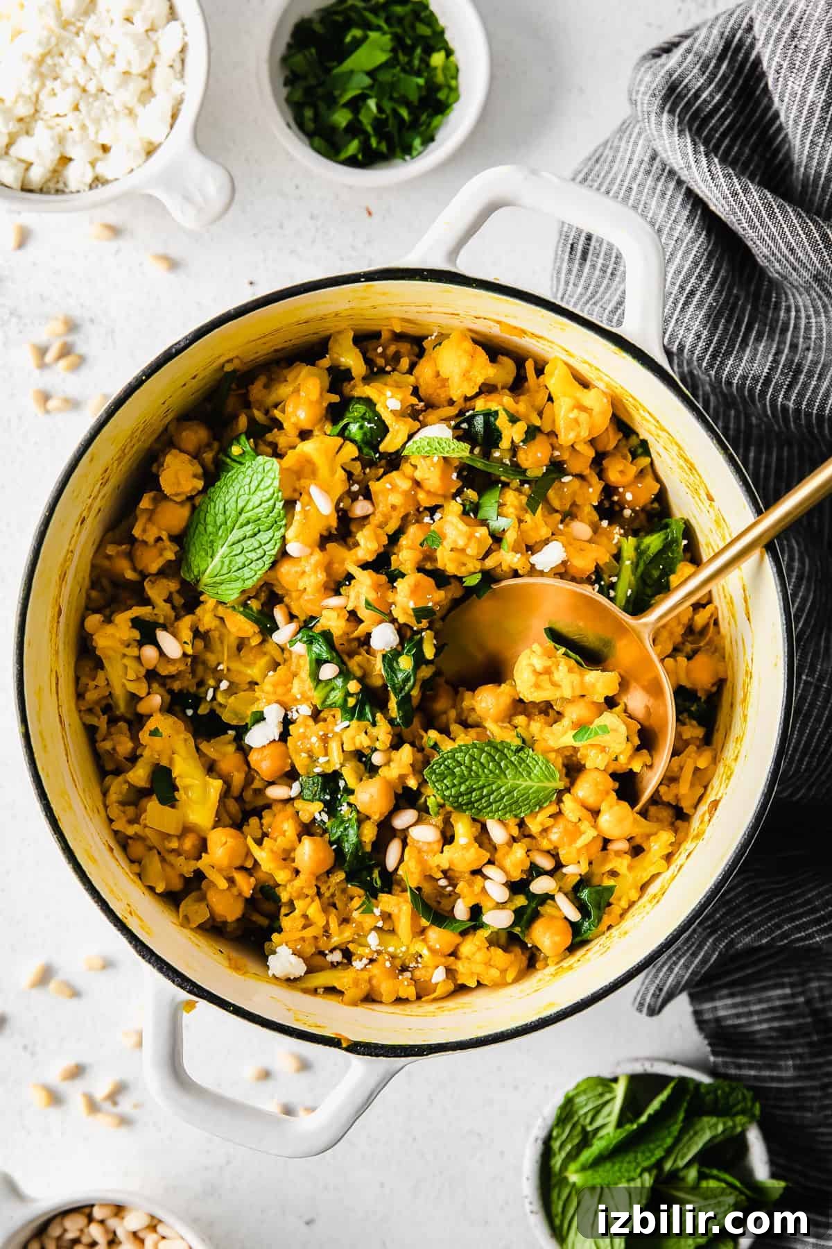 One-Pot Yellow Rice with Marinated Chickpeas Recipe 2 One pot yellow rice with marinated chickpeas.