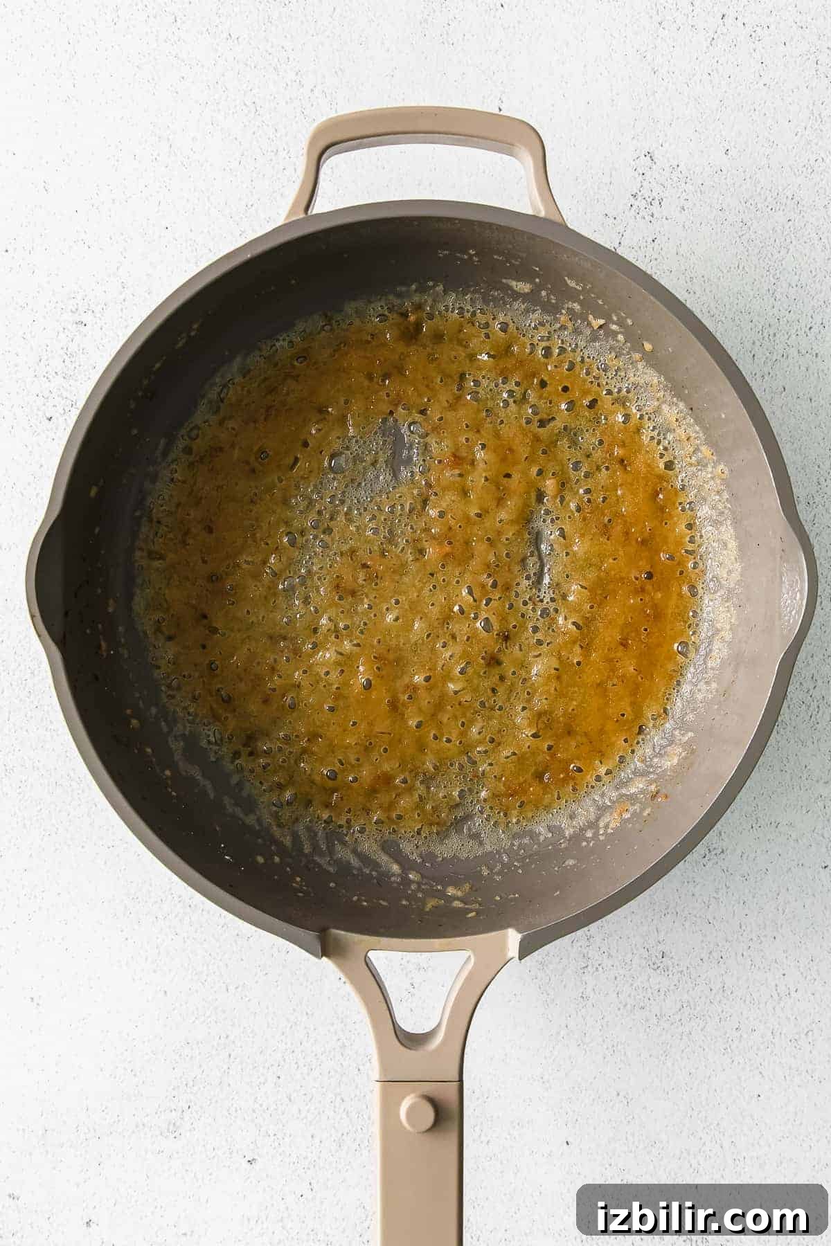 Butter and flour in a skilet pan. 
