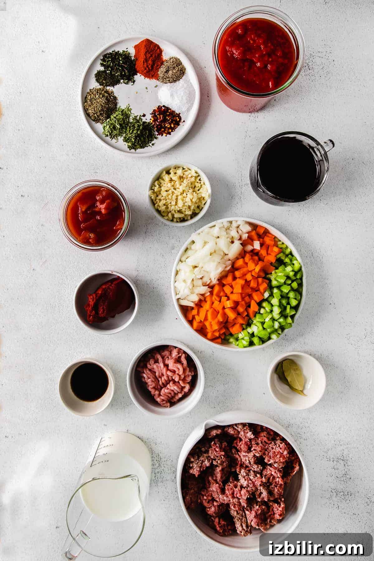 slow cooker bolognese ingredients