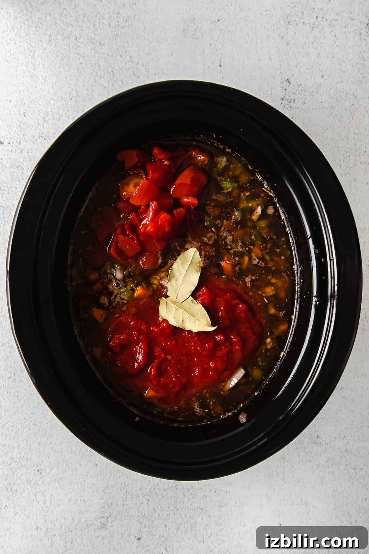 ingredients for slow cooker bolognese in the slow cooker