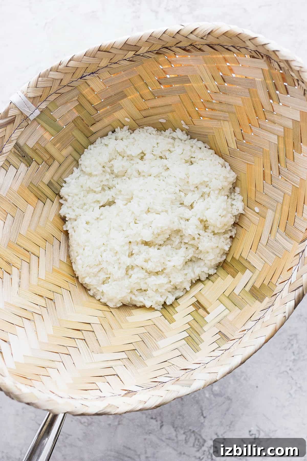 sticky rice in a bamboo basket sticky rice in a bamboo basket