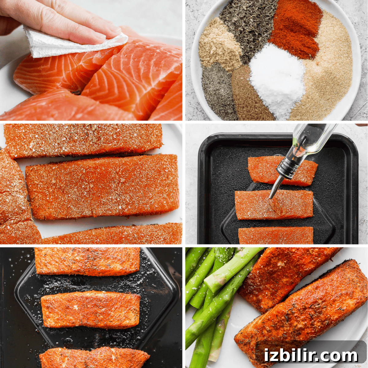 Crispy Air Fryer Salmon with Garlic and Lemon 2 Seasoned salmon ready to cook