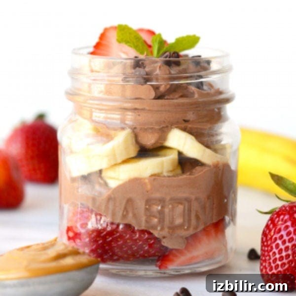 healthy chocolate peanut butter mousse