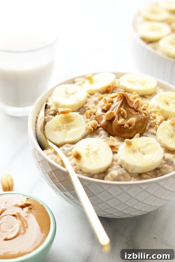 Creamy Peanut Butter Banana Overnight Oats 5 These peanut butter banana overnight oats combine all of your favorite flavors to make the most delicious, high-protein breakfast made in under 5 minutes!