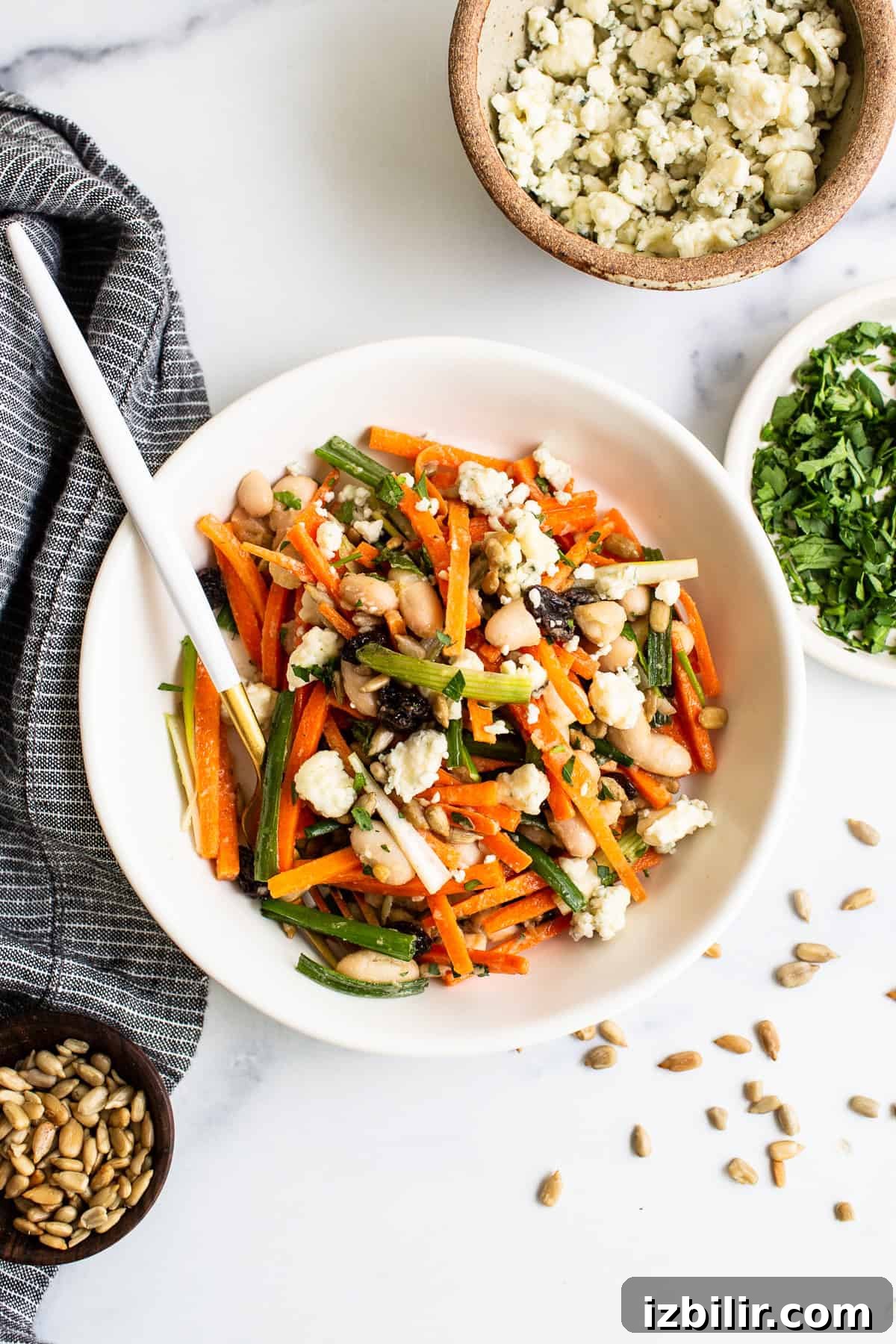 French Carrot Salad with Honey-Mustard Dressing Recipe 6 Carrot salad in a small bowl.