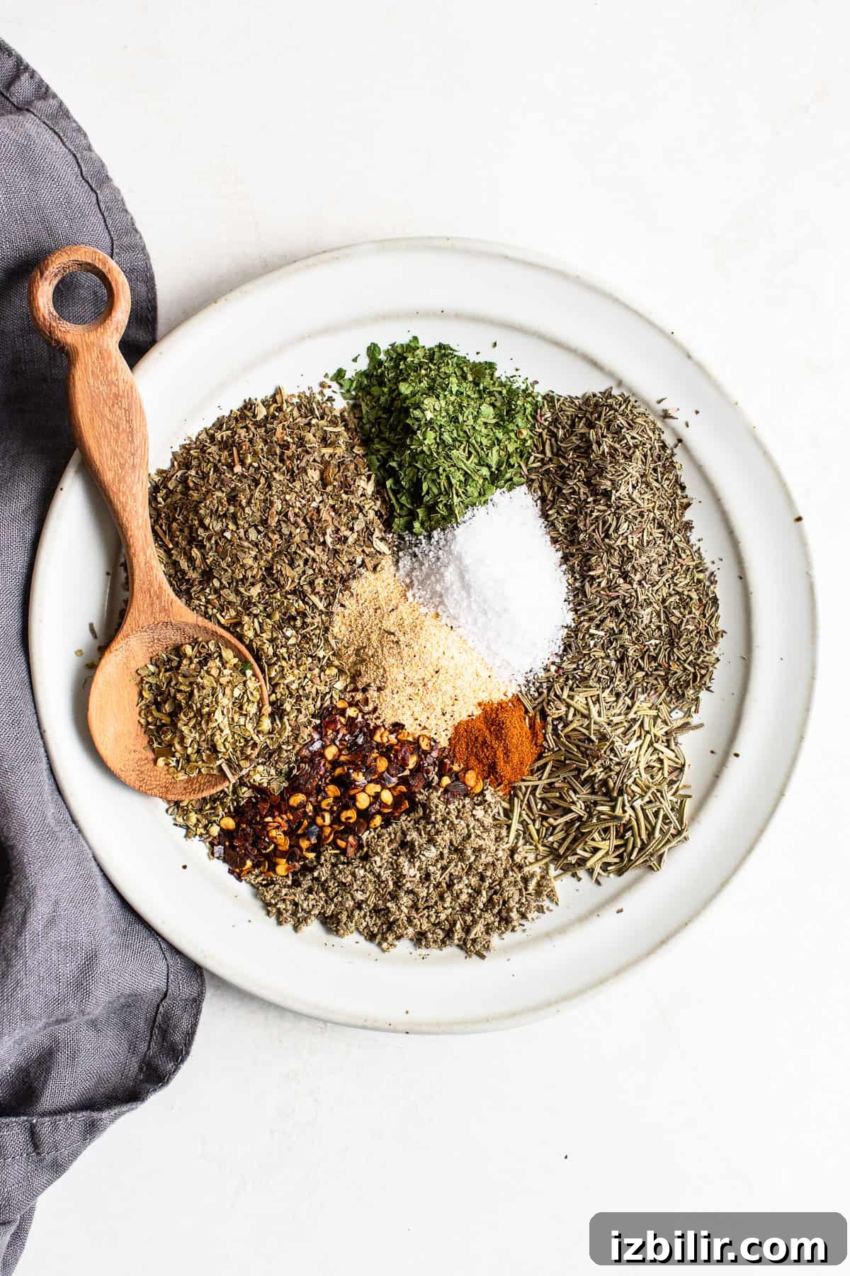 How to Make Homemade Italian Seasoning Mix 3 Italian seasoning on a plate.