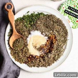 Italian seasoning on a plate.