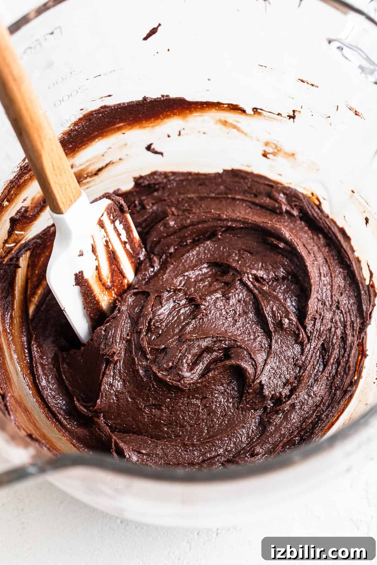 These Thin Mint Brownies are the ultimate small-batch mint chocolate brownies. They are minty, fudgy, and so delicious. brownie batter in bowl
