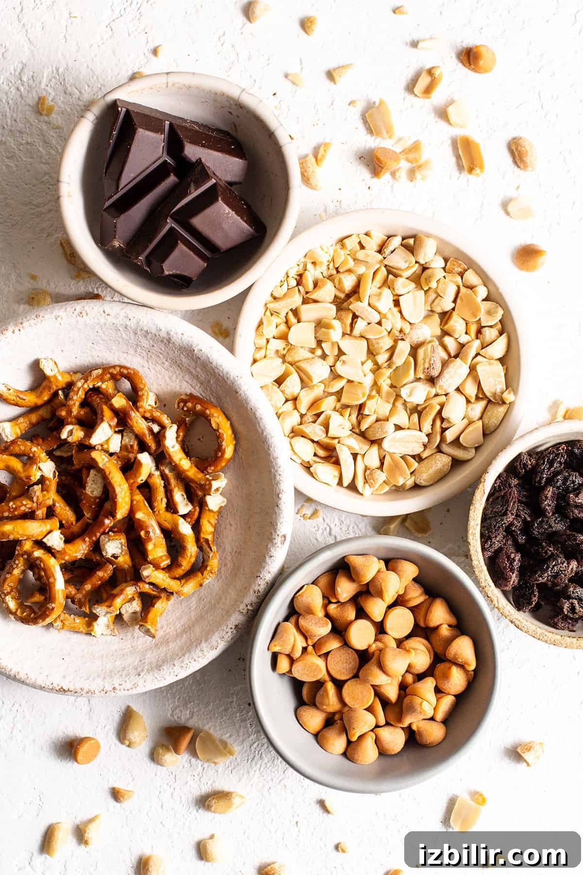 Ingredients for kitchen sink cookies kitchen sink cookie ingredients in bowls