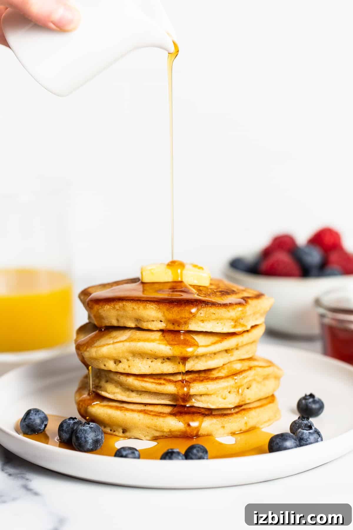 Homemade Fluffy Pancake Recipe for Light, Tender Stacks 2 stack of pancakes
