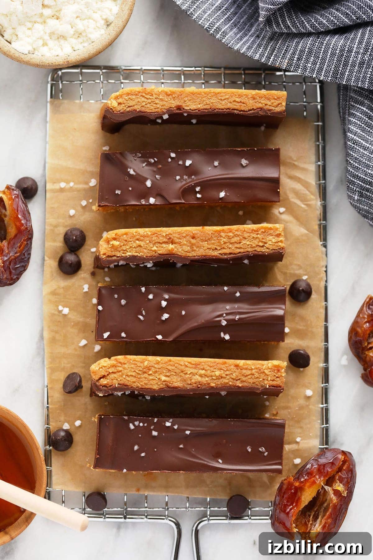 protein bars on wire rack