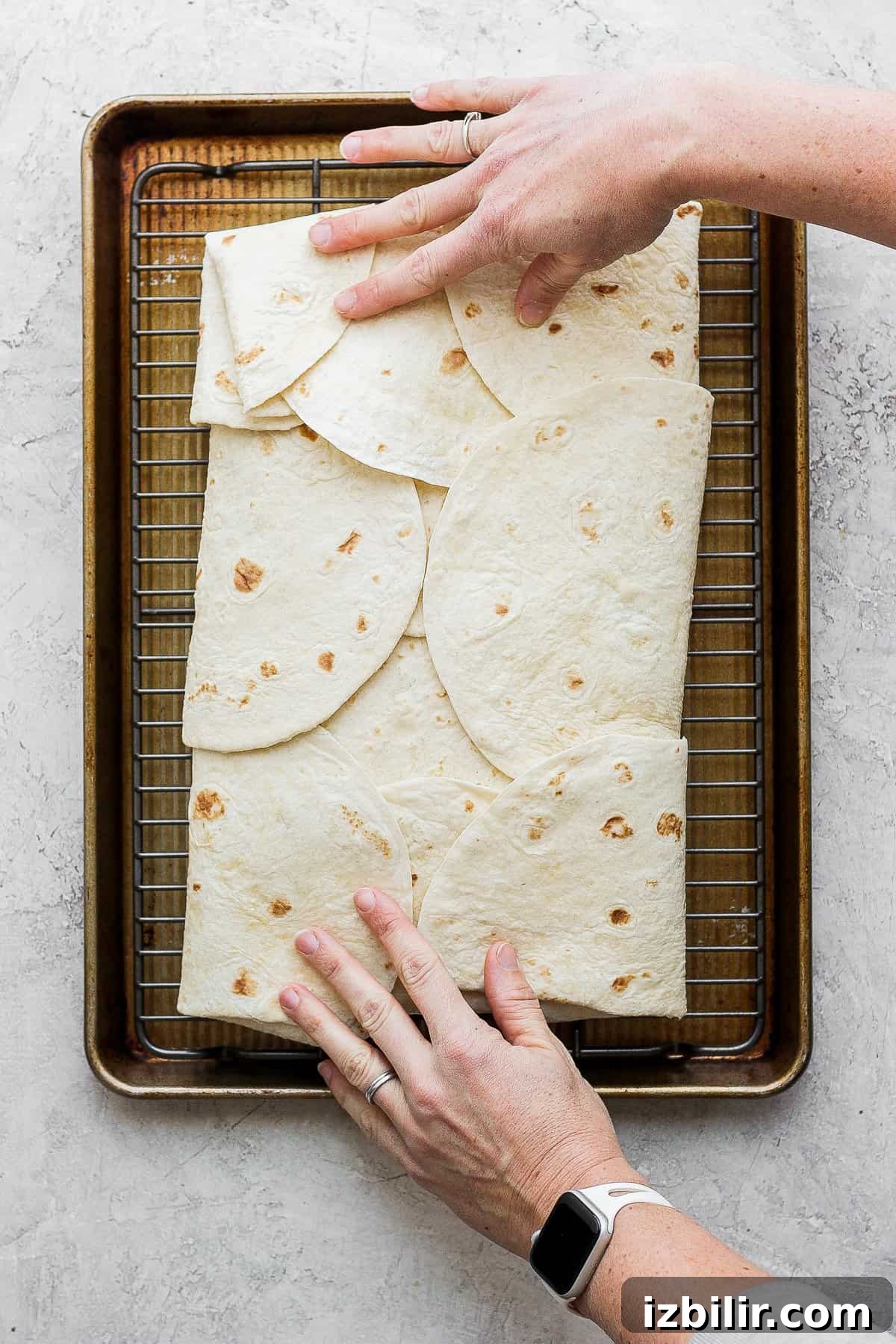Fold the quesadilla up tight before baking it!