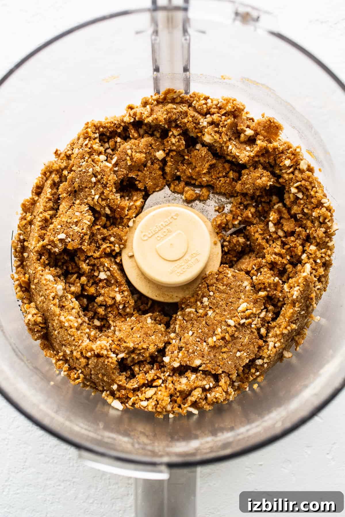 Pretzel crust for margarita pie bars. pretzel crust in mixer.