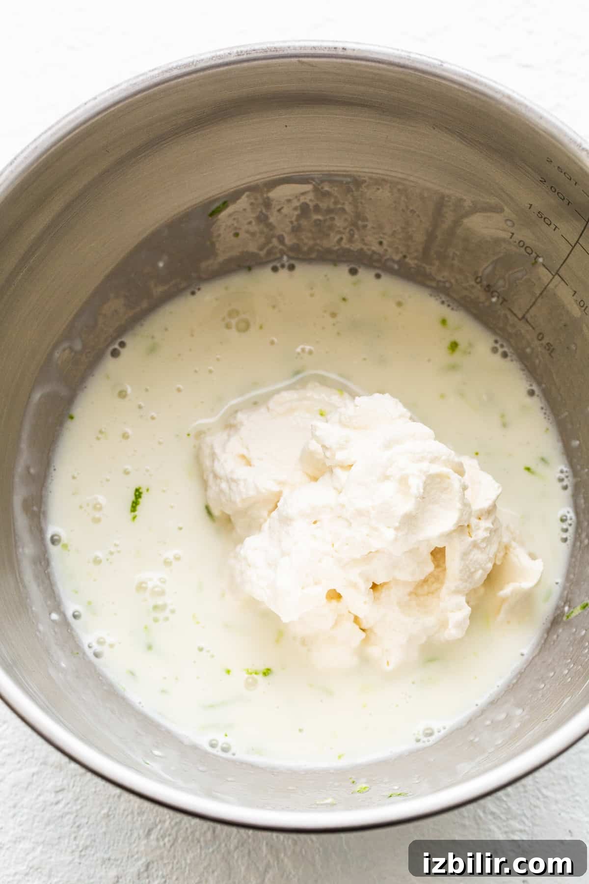 Margarita pie filling in bowl. pie filling in bowl.