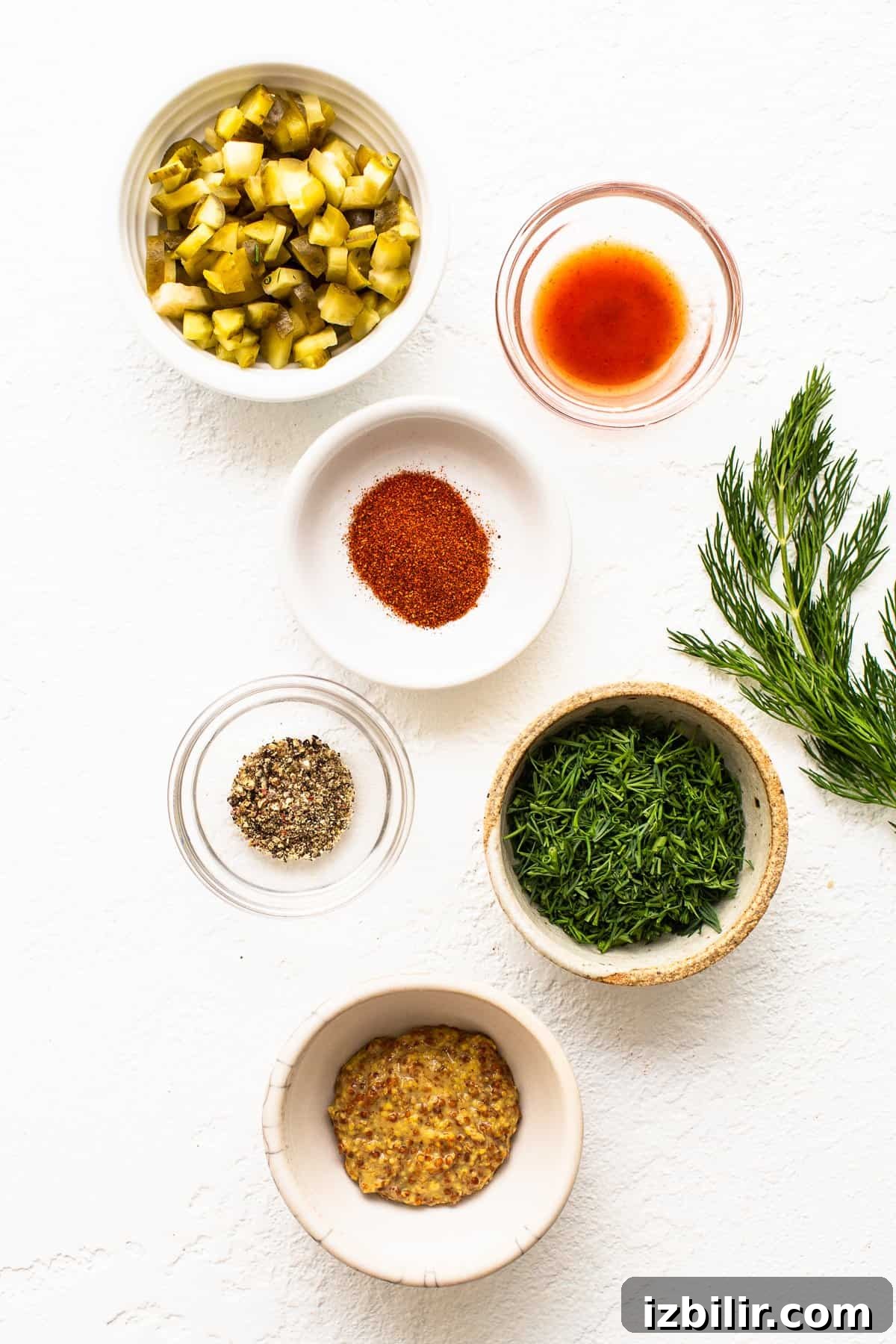 Ingredients for smoked salmon dip.