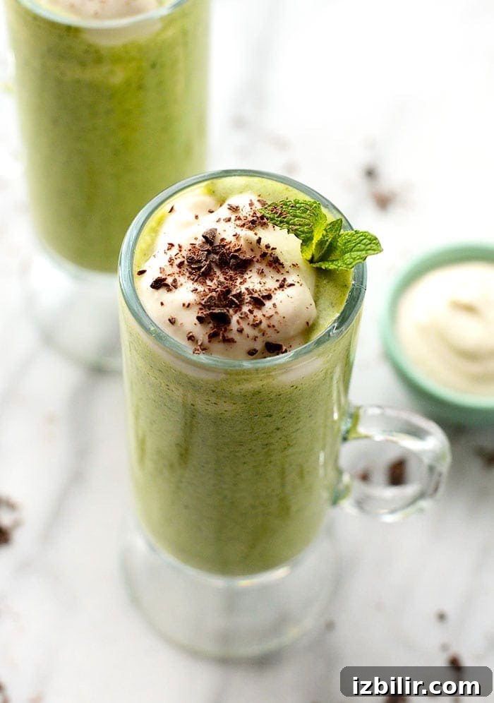shamrock shake in glass