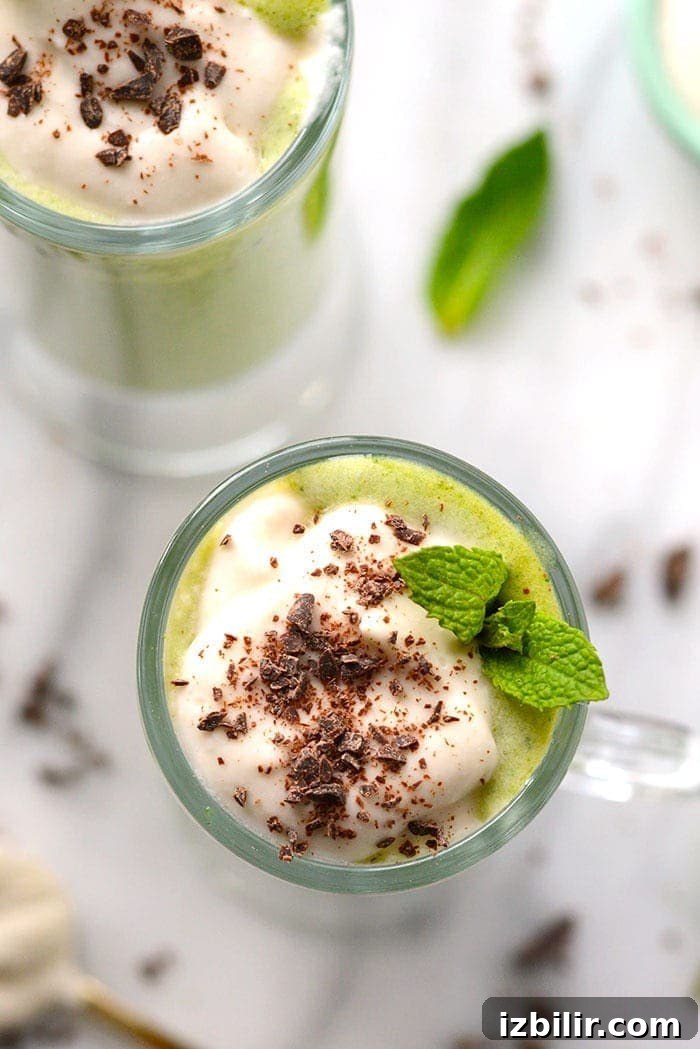shamrock shake with chocolate on top