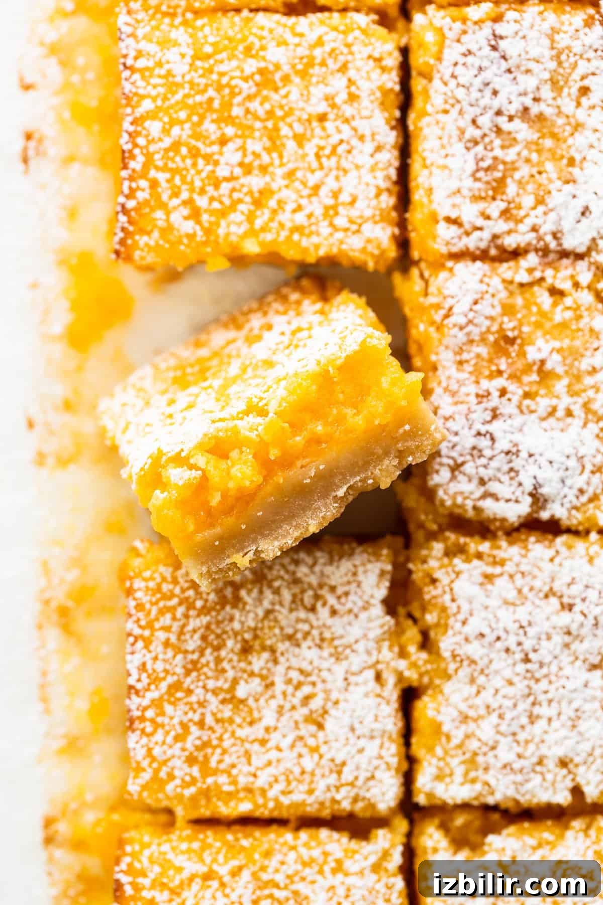 Sliced lemon bars on board sliced lemon bars,