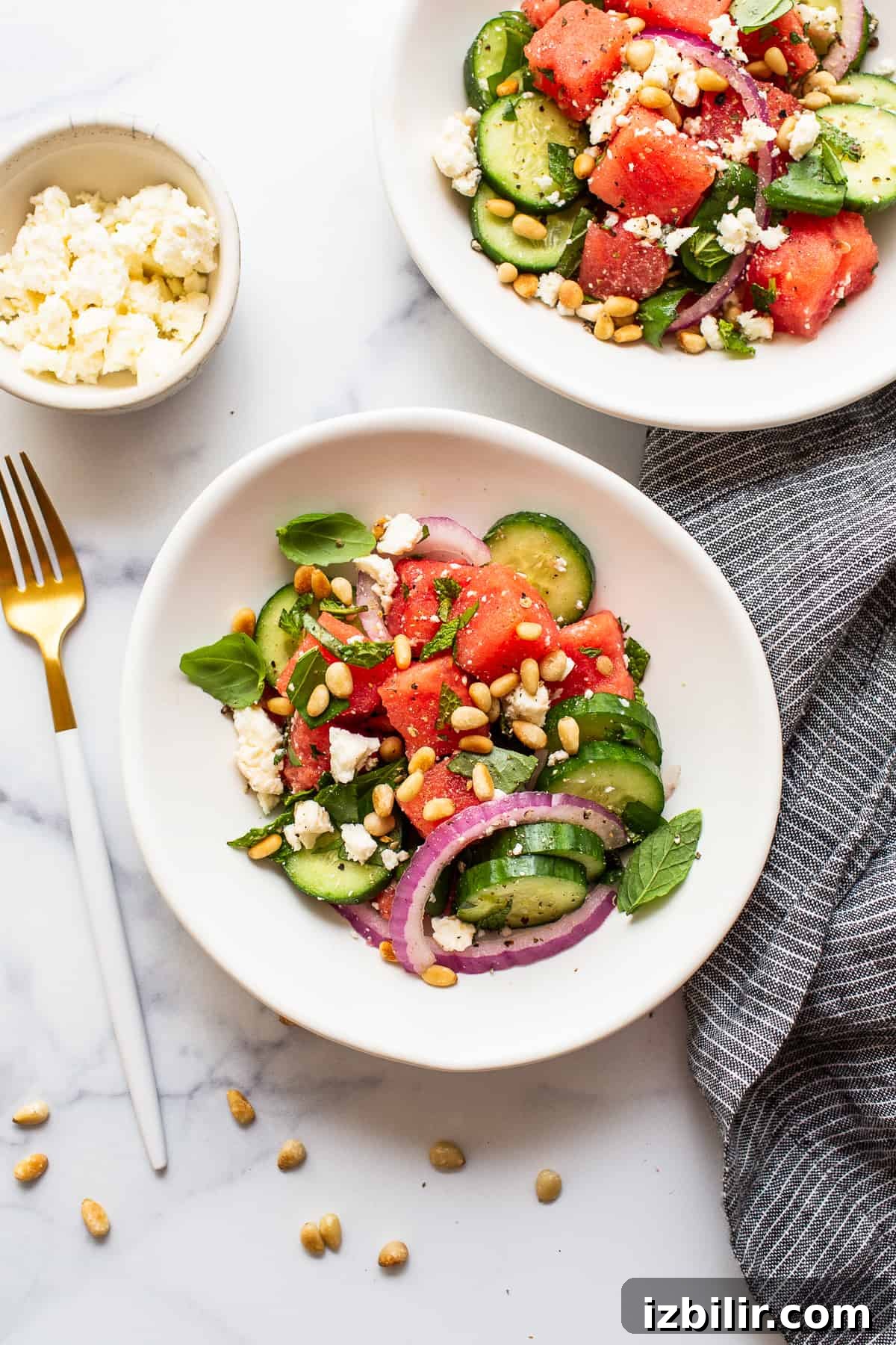Bowl of watermelon salad