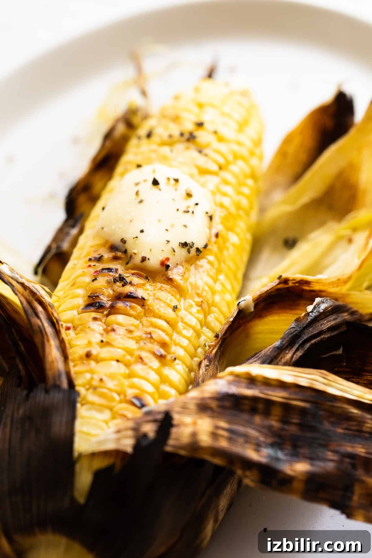 Corn on the cob with butter, salt, and pepper corn on the cob with butter, salt, and pepper
