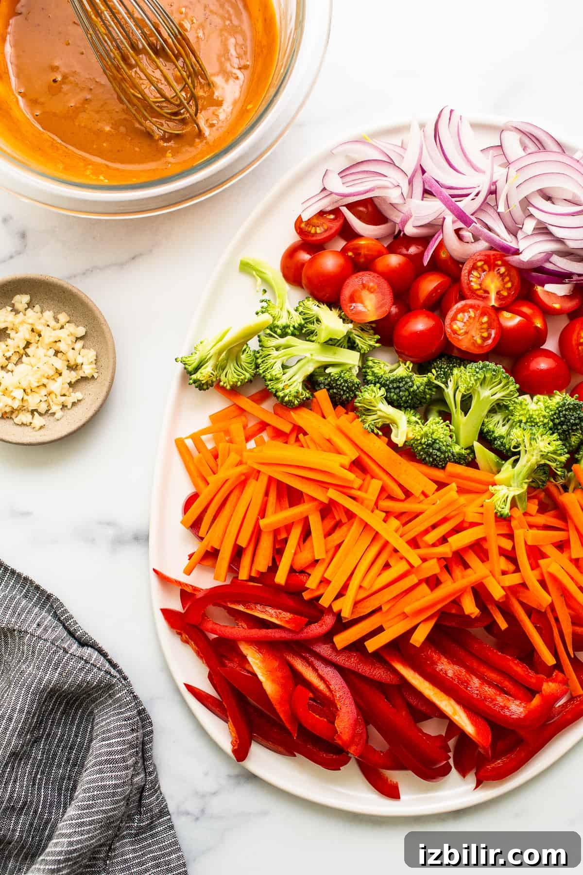 veggies on platter.