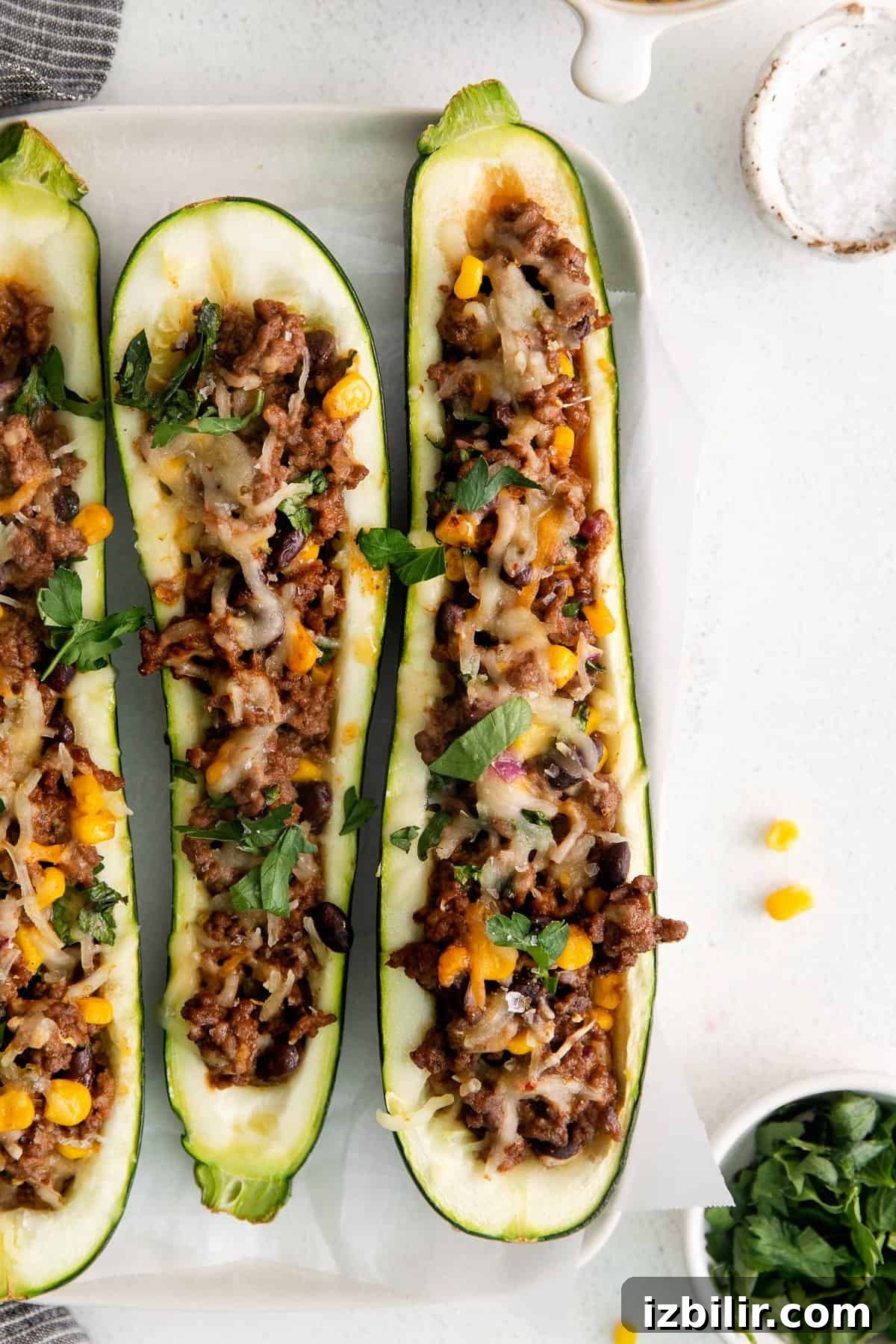 stuffed zucchini on plate