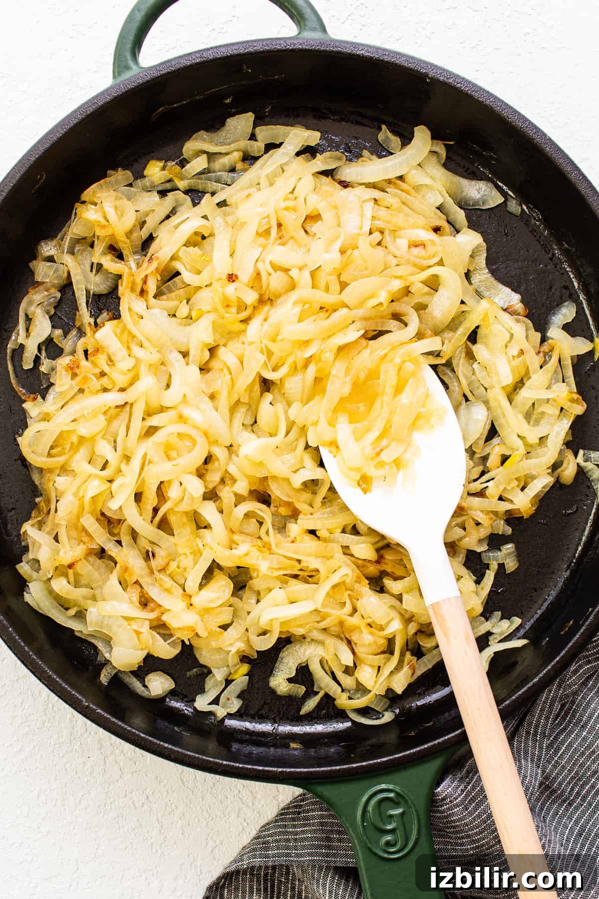 Caramelized Onions Recipe: Sweet, Golden and Versatile 5 Caramelized onions in a skillet after 30 minutes