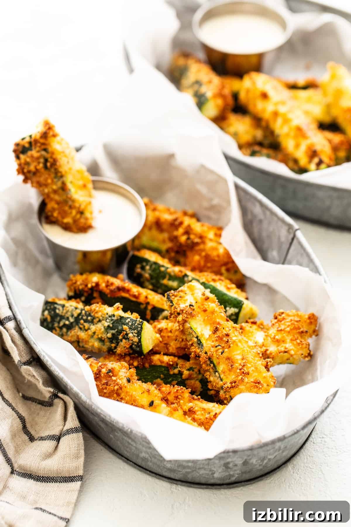 zucchini fries in basket.
