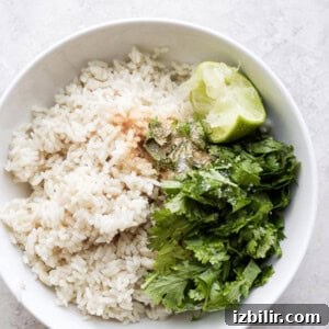 Cilantro Lime Shrimp Rice Bowls with Avocado 5 Cilantro Lime Rice