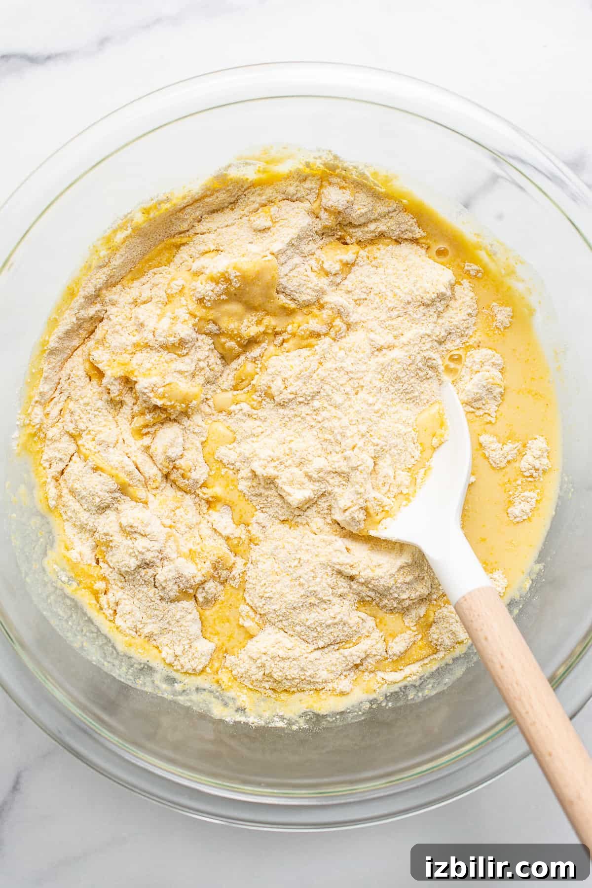Cornbread mix in a bowl. Cornbread mix in a bowl.