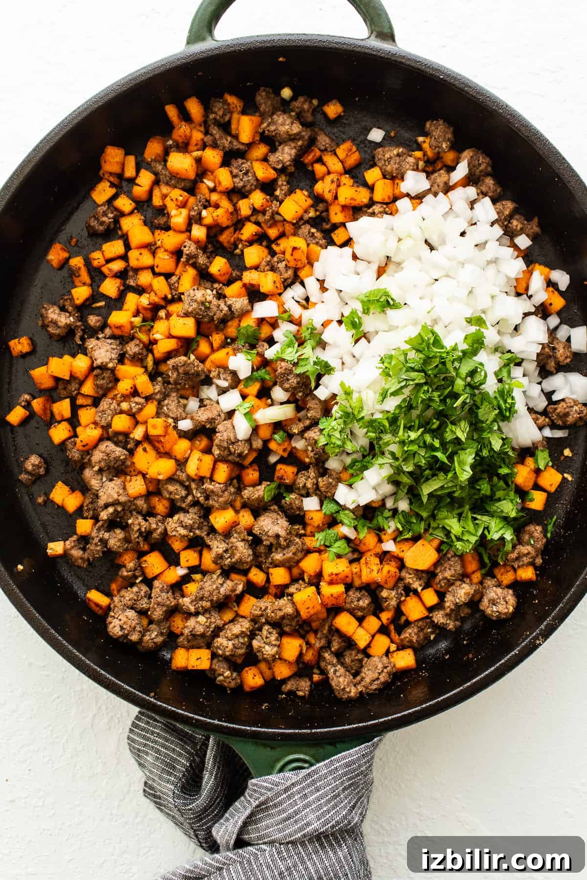 Ingredients in a skillet.